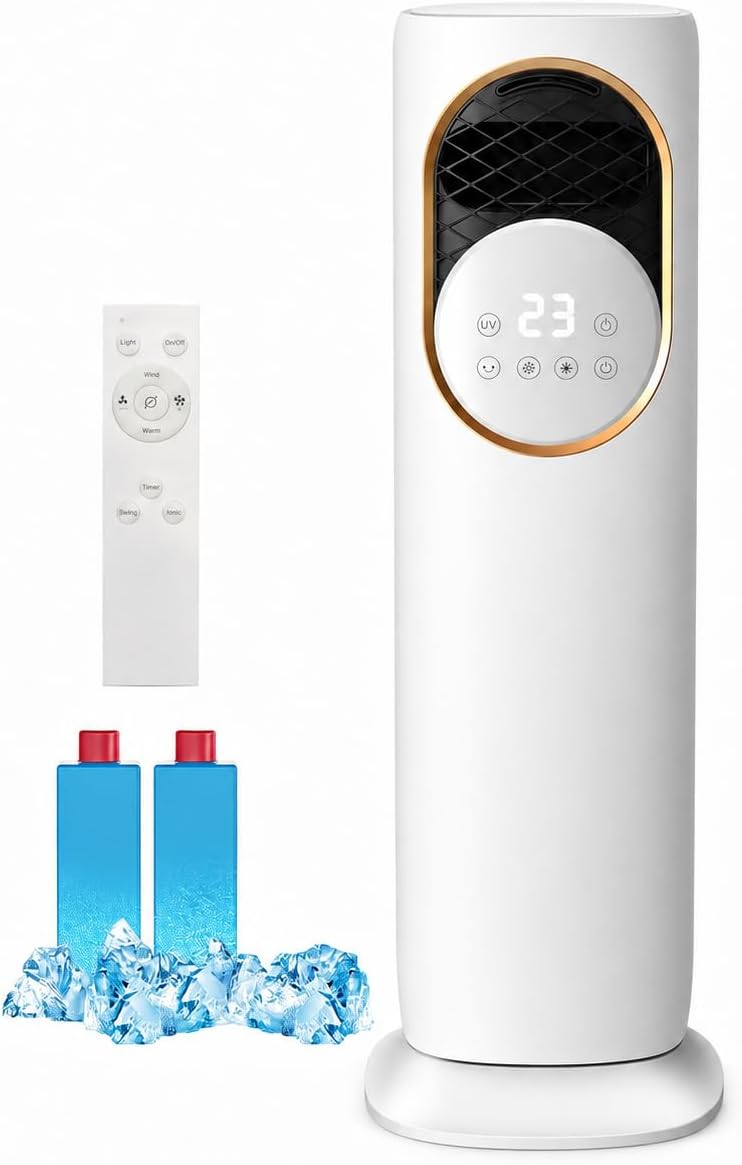 Climatiseur LANMOU, télécommande, 4 L, 3 VITESSES, Rafraîchisseur d'Air 4 L, portable, commande tactile, réservoir d'eau