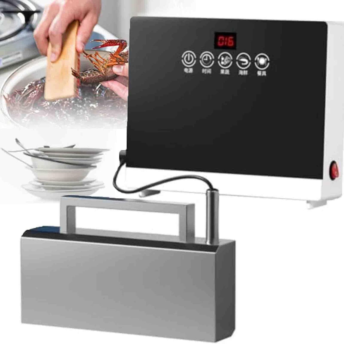 Lave-vaisselle, légumes pour appartement cuisine, acier inoxydable, portable, contrôle tactile, vaisselle propre, fruits