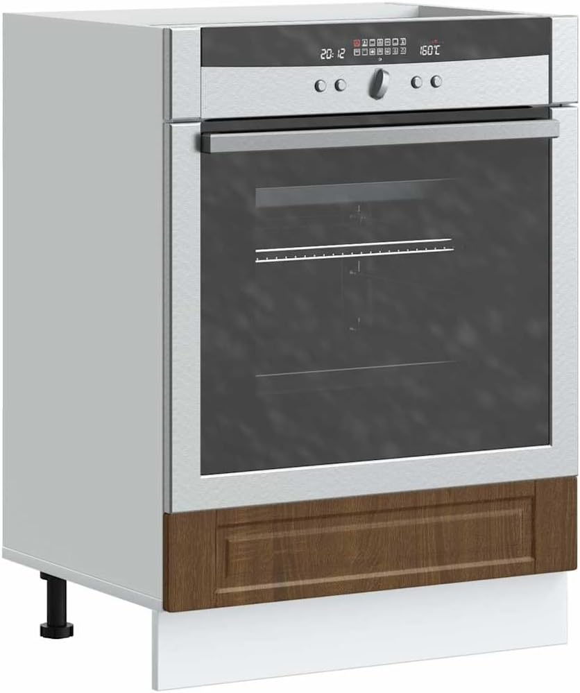 Meuble de cuisine, Armoire à Four en Bois d'ingénierie chêne Marron, Grand Compartiment pour Four Micro-Ondes, réglable, 60 × 46 × 81, 5, sephironlbb