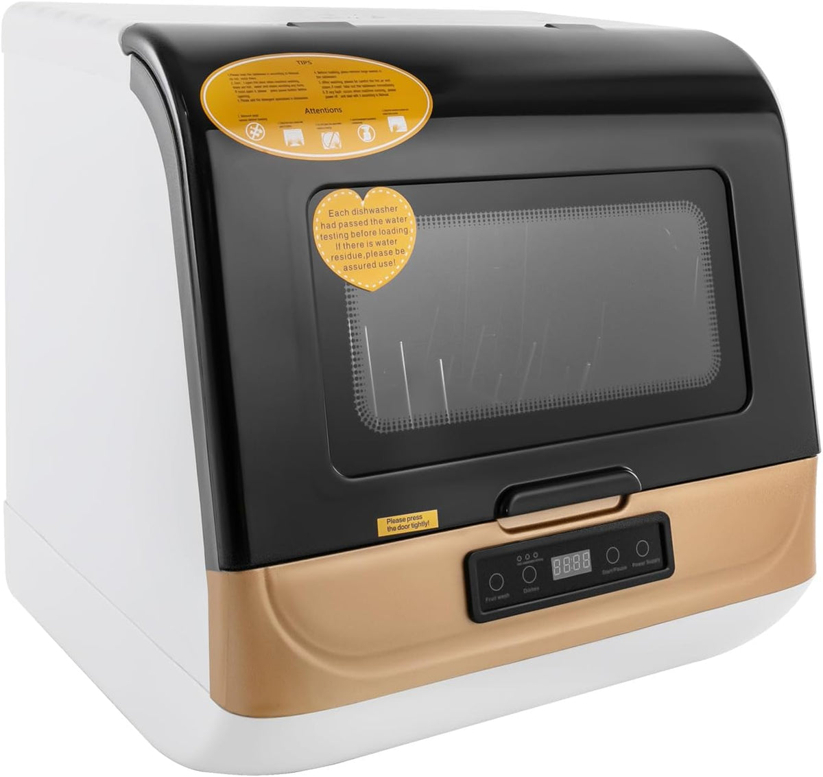 Krylen Lave-vaisselle, nettoyage à 360° avec plusieurs modes, acier inoxydable, 55 °C, 60 °C, 65 °C, portable