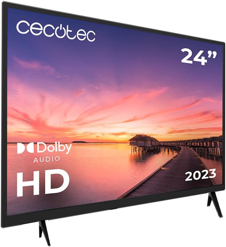 Téléviseur Cecotec, télécommande, 24 Pouces, Écran 24 Pouces, Résolution Images et Vidéos optimale, Système Dolby, Mémoire Flash, Classe E