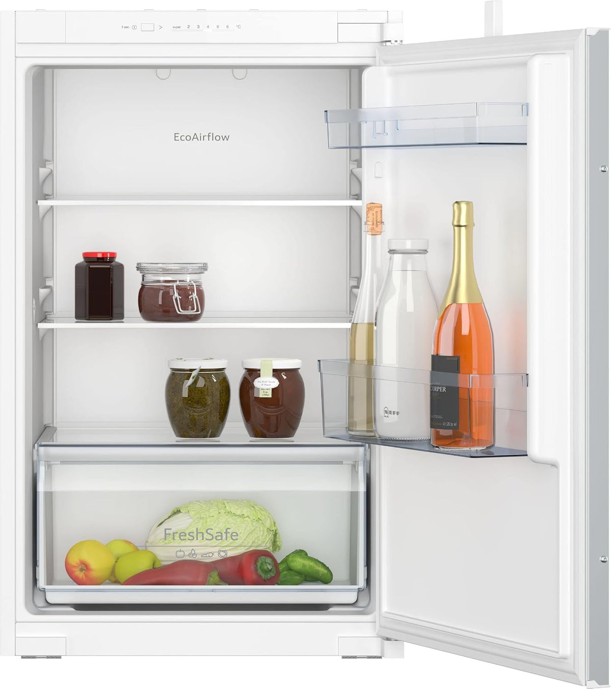 Neff Réfrigérateur, éclairage LED, verre, 88 × 56 cm, 136 l, 35 dB, H x l, KI1211SE0, réglable, encastrable