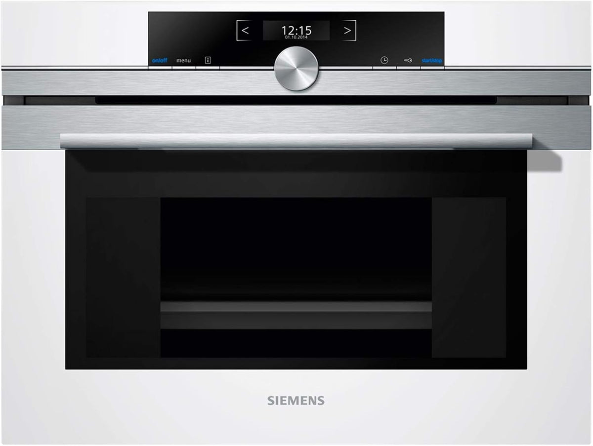 SIEMENS Four encastrable, cd634gbw1 Set vapeur encastrable/38 L/halogène éclairage intérieur/Blanc, acier inoxydable, 1, 3 l, 120 cm