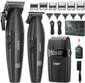 VGR 640S3 Kit de coiffure sans fil 3-en-1, tondeuse, finitions et rasoir à grille, jusqu'à 9 000 tr/min, noir