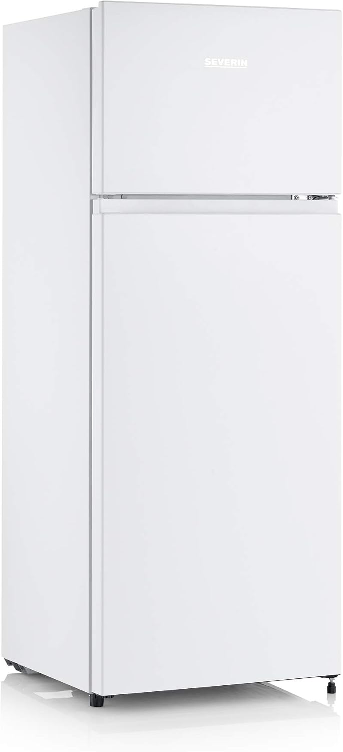 Réfrigérateur Severin, éclairage LED, 55 cm, verre, 143, 4 × 55 × 54, 2 cm, 40 dB, Longueur 55 cm, 2 portes, 165L, 41L, 2kg, 206 litres