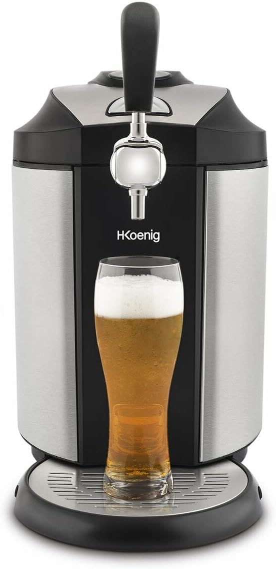 H.Koenig Tireuse à bières, Compatible avec les Fûts Universels Pressurisés/Non Pressurisés de 5L, acier inoxydable, 5 L, BW1890, 12 °C, réglable