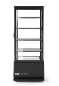 HENDI 452x406x Réfrigérateur de présentation, 98L, éclairage LED, acier inoxydable, 230V, 210W, 1116mm, 4 étagères, 6°C, réglable, Noir, ABS