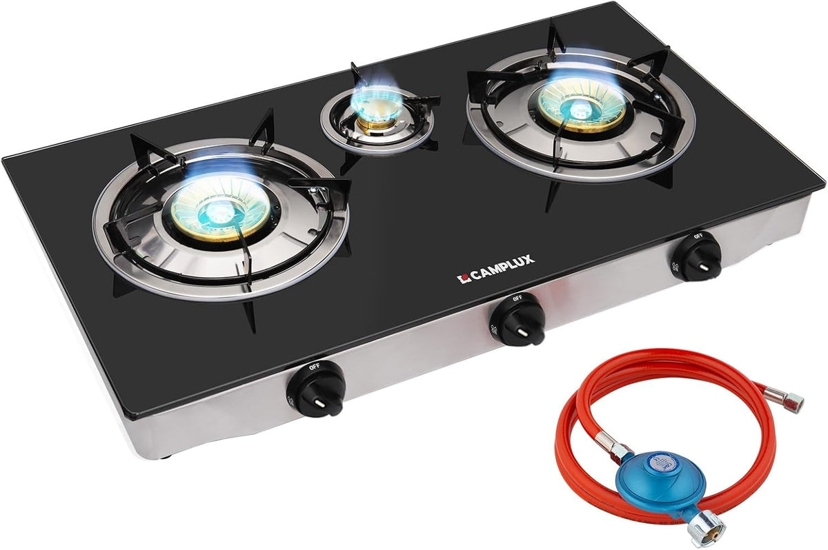 Réchaud de camping, verre, Jardin, 72, 5 × 38, 5 × 8, 5 cm, CAMPLUX, 6.250 W, 260 mm, 160 mm, 7 mm, TC03GBDE, 6.250W, 2, 75 kW, 0, 75 kW, 150cm, 6, 25