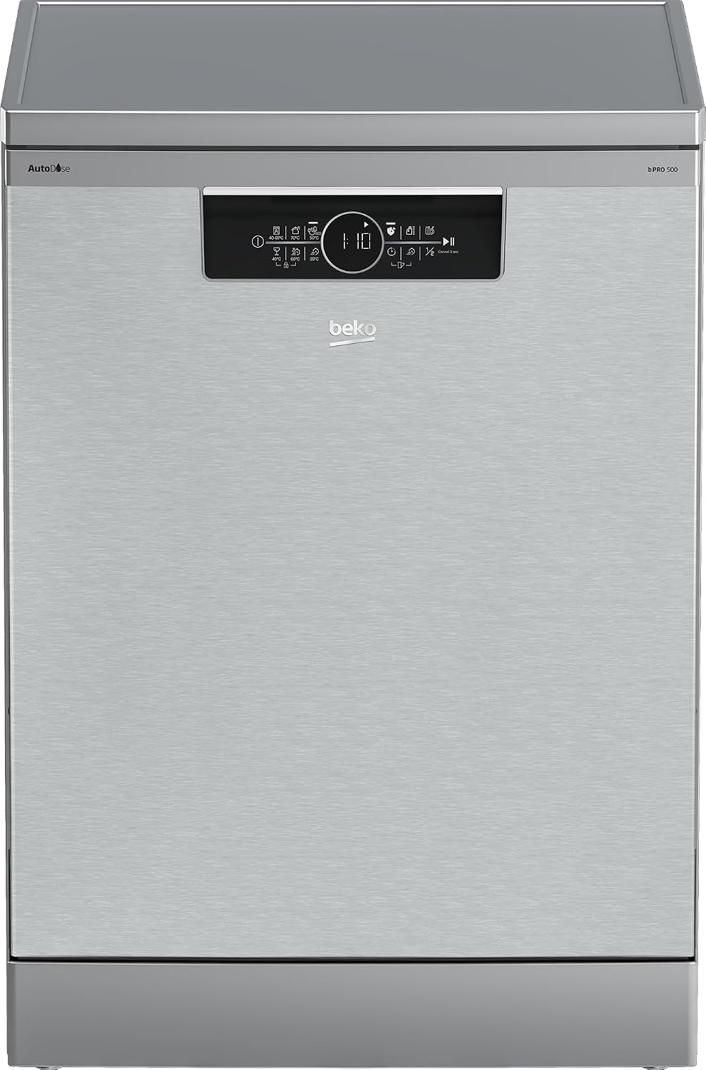 Beko BDFN36640XA Lave-vaisselle, 60 cm, acier inoxydable, 85 cm, 2 étagères, sécurité enfants, verre