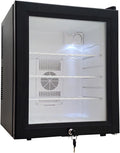 Mini réfrigérateur, 38, 1 × 38, 4 × 48 cm, réglable, compresseur écoénergétique pour bar à domicile, verre, 60 canettes, Glacière à boissons
