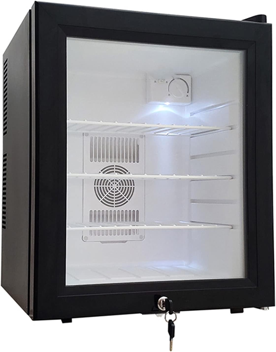 Mini réfrigérateur, 38, 1 × 38, 4 × 48 cm, réglable, compresseur écoénergétique pour bar à domicile, verre, 60 canettes, Glacière à boissons