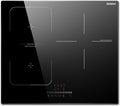 Karinear Plaque à induction, 24 pouces, verre, 3 brûleurs, 240V, 2 brûleurs, commande tactile, minuterie