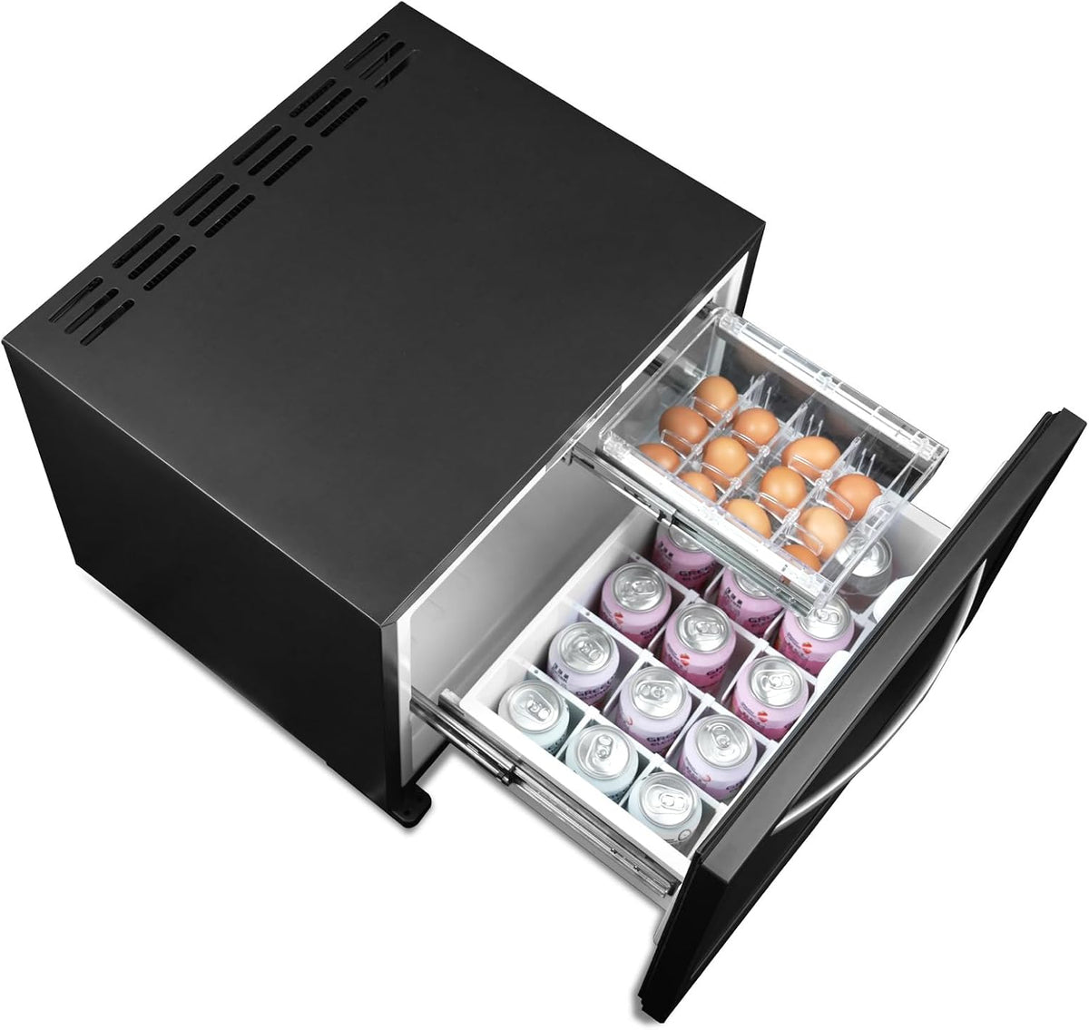 Smad 55x50 8x42cm Mini réfrigérateur, 55 × 50, 8 × 42 cm, Frigo Tiroir Camping Car, réglable, 55 × 50, 8 × 42cm, 45L, 12V, 15°C, 220V, 0°C, 53L