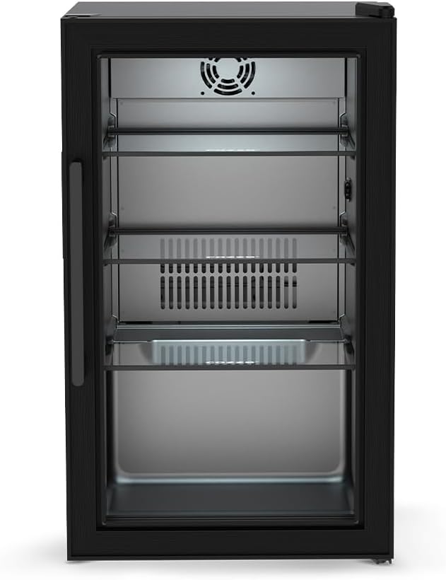 cozze Réfrigérateur, éclairage LED, 3 étagères en verre, 1 W, 43 dB, 63 l, 240 V, 63L, 10°C, 25 °C, 32 °C, 50 Hz, réglable, lumière LED, prise