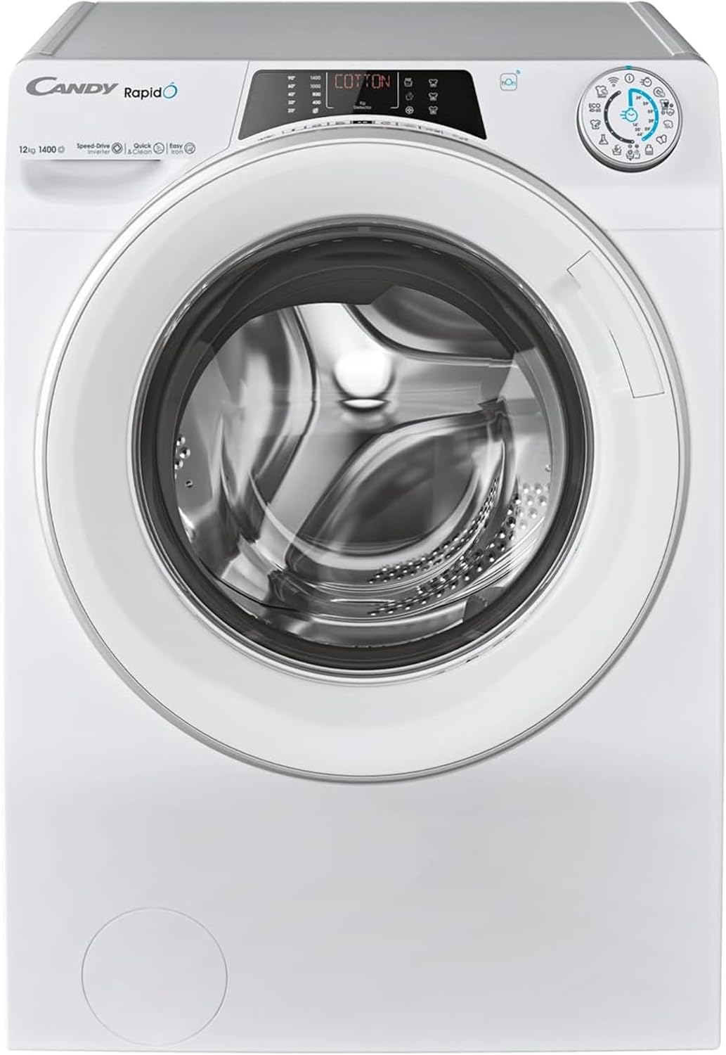 CANDY RO14126DWMST-S Lave-linge, 85 × 60 × 67 cm, Wi-Fi, 12kg, 15 Programmes, 40 programmes, Machine à Laver 12kg/1400 trs/min, Bluetooth, Blanc