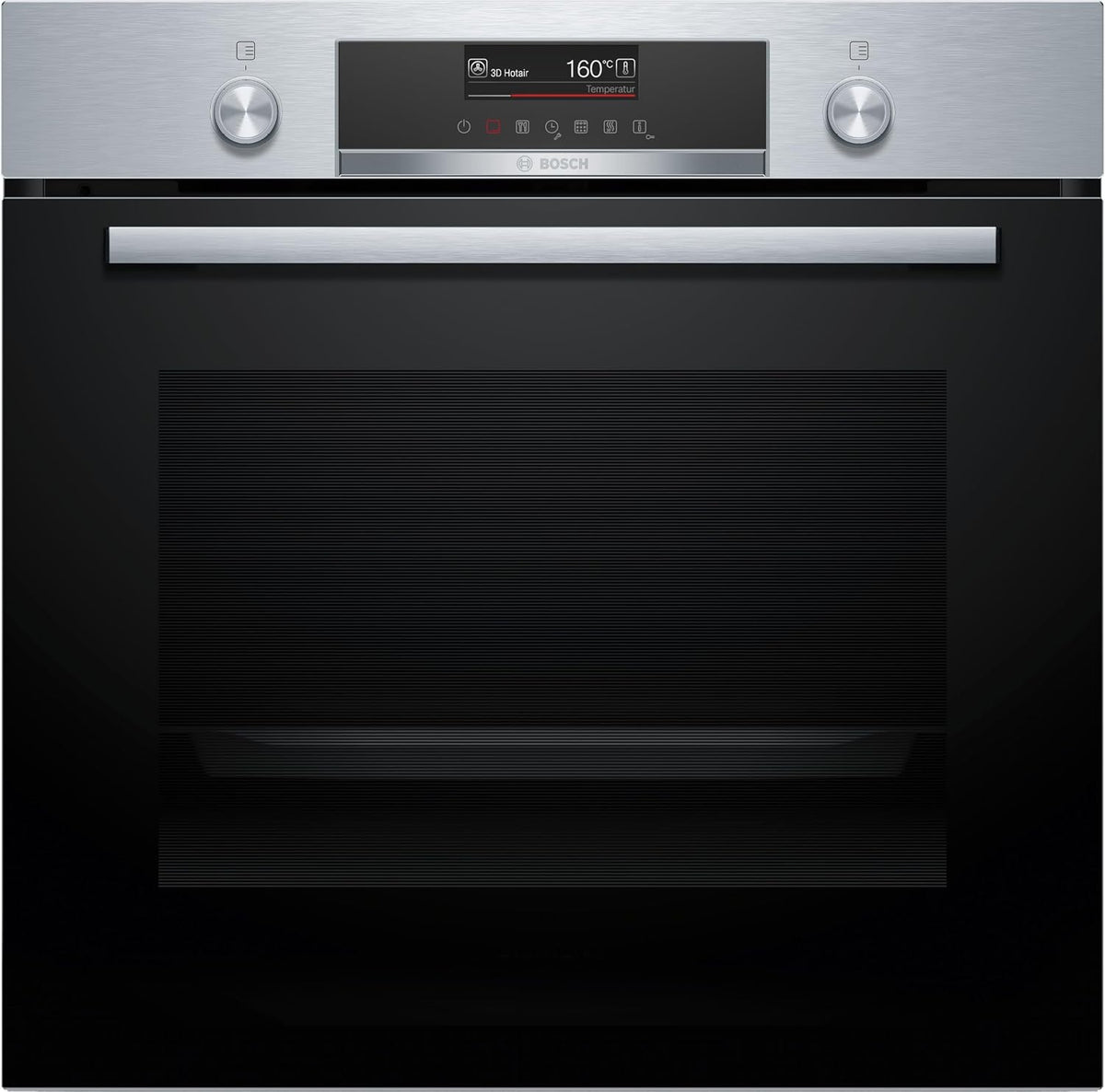 Four encastrable, 59.5 × 59.4 × 54.8 cm, acier inoxydable, Bosch, 14 modes, HBG579BS3F, 40 programmes, HBG579BS3F Série 6, pyrolyse