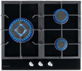Plaque de cuisson BELDEKO, 60 cm, verre, 55, 2 × 47, 1 cm, 58 × 51 cm, 3 400 W, 6200 W, 4, 5 cm, 3 foyers, encastrable, Grilles Fonte