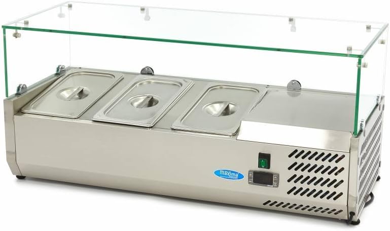 Maxima Réfrigérateur, 95 cm, réglable, acier inoxydable, verre