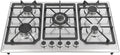 DCSYOG Plaque de cuisson, 1 kW, Pour gaz naturel et GPL, acier inoxydable, 5 brûleurs, 3, 3 kW, 1, 75 kW, 3, 3/3/1, 75/1, 75/1 kW, encastrable