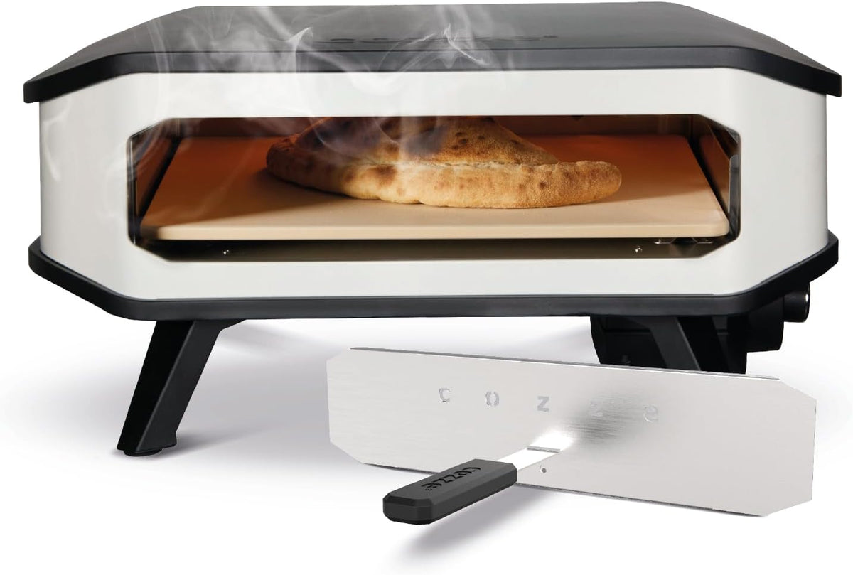 Four à pizza, 230 V, éclairage LED, acier inoxydable, cozze, 43 cm, 42, 5 × 42, 5 × 1, 0 cm, 60, 5 × 60, 5 × 30, 5 cm, 44, 5 × 10, 5 cm, 42, 5 cm
