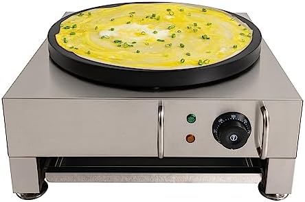 MJMLUCK Crêpière, température réglable de 50 à 350 °C, acier inoxydable, 40 cm, pour Cuisines et Restaurants, 2, 8 KW, 300 °C
