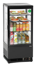 Réfrigérateur Bartscher, éclairage LED, 78 L, verre, 805 mm, 960 mm, 1100 mm, 380 mm, 325 mm, 230 V, 435 mm, 385 mm, 0.18 kW, 50 Hz, 2 °C