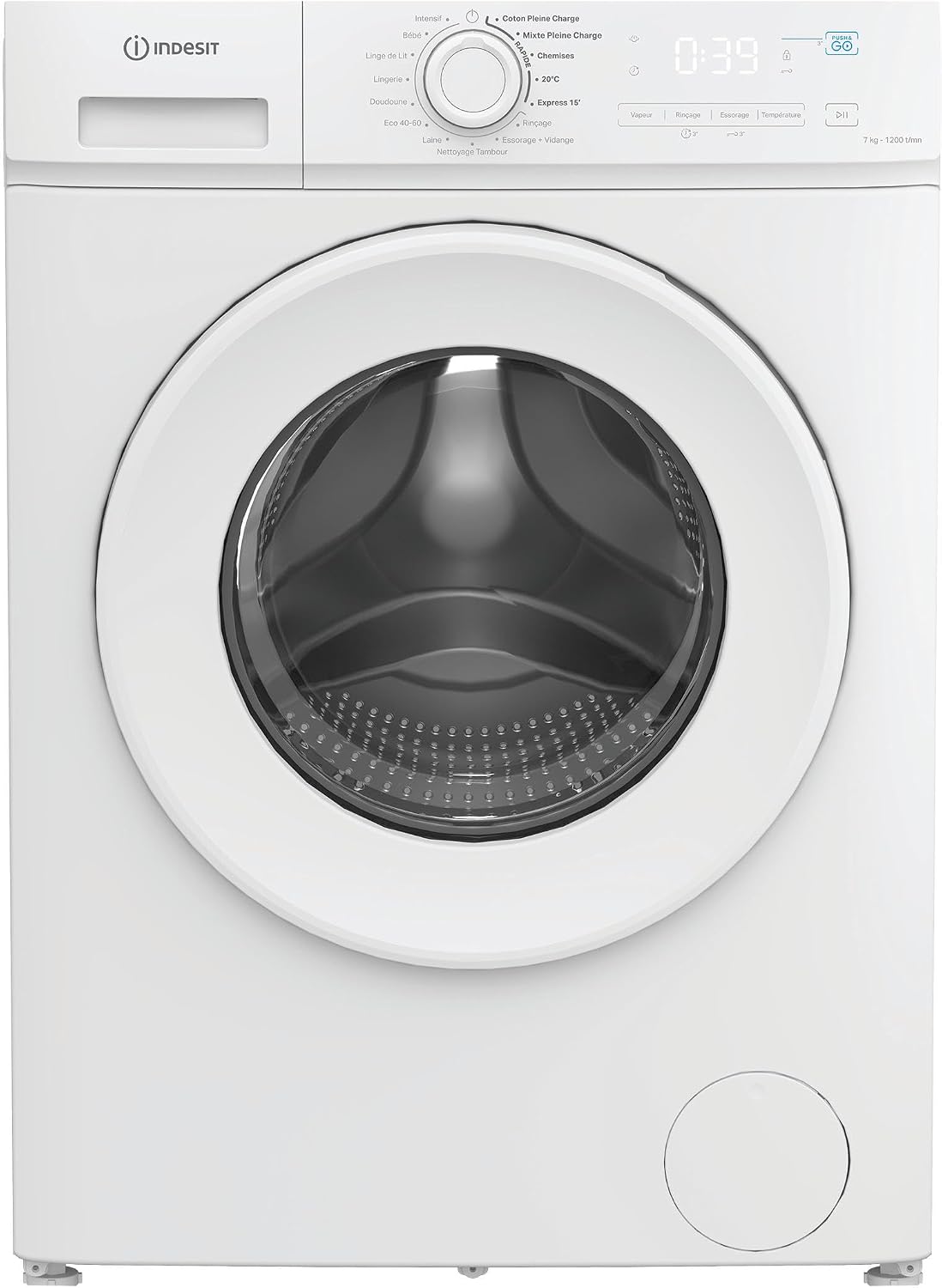 Indesit Lave-linge, 60 × 84.5 × 47.4 cm, 1200 tr/min, 15 programmes, 14 programmes