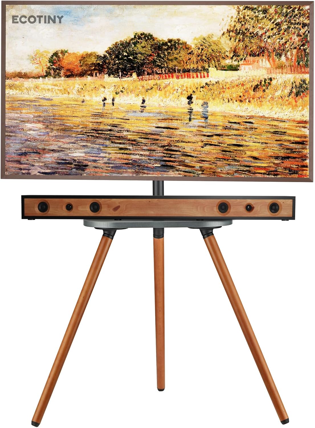 ECOTINY Support TV, 65 pouces, éclairage LED, 400 × 400 mm, 400 × 400mm, réglable, OLED, portable