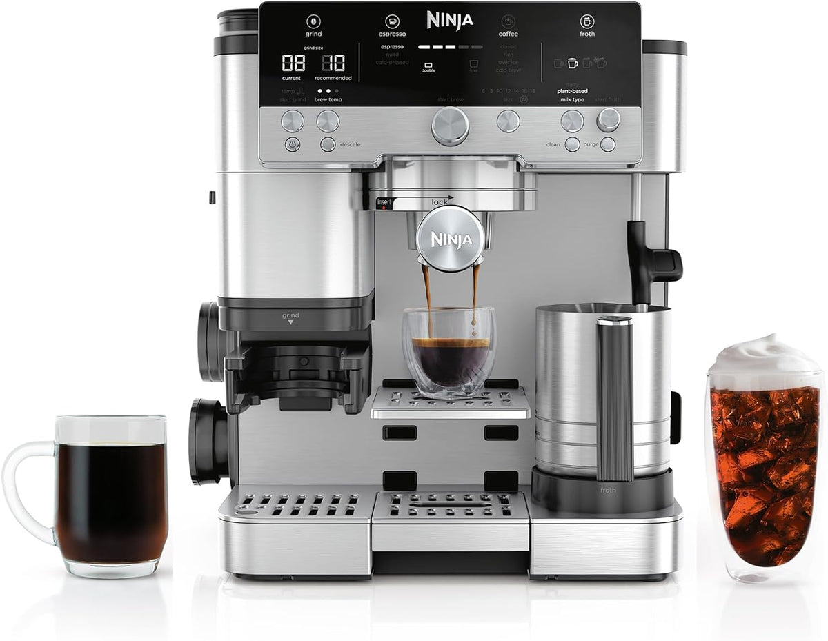 Machine à café Ninja 3 en 1, 4 programmes, fonction vapeur, Drip Coffee, & Cold Brew