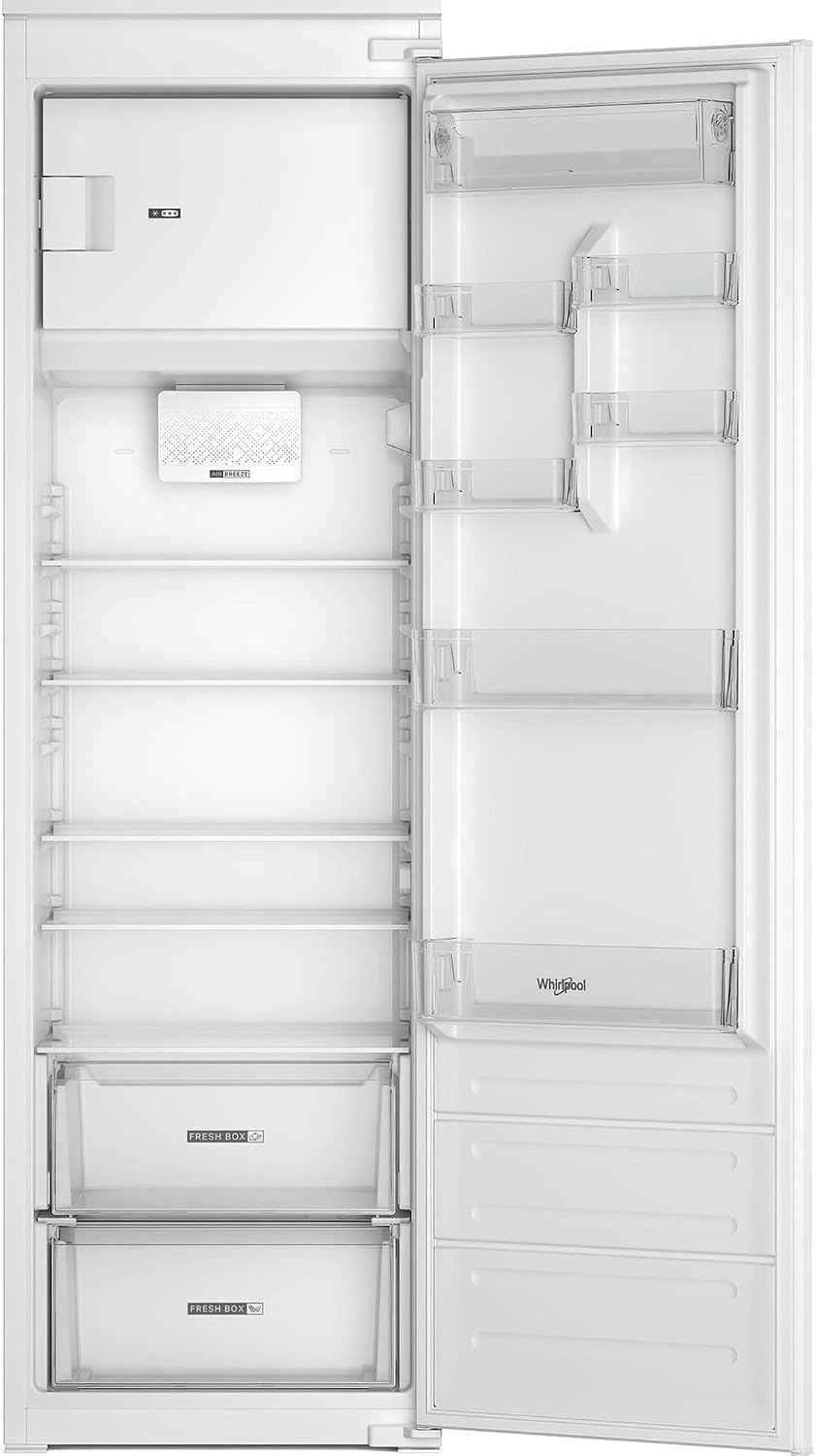 Réfrigérateur Whirlpool WHSD184031A1FR, moteur Inverter, 178.2 × 56 cm, verre, 178 cm, 30 dB, 285l, 1 Porte, encastrable