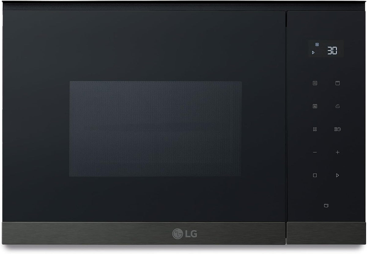 Four micro-ondes, acier inoxydable, Micro-ondes encastrable MG7Z2593B 25 L avec gril 900 W Noir, LG, commande tactile, fonction gril