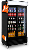 Réfrigérateur à boissons, 630 l, réglable, pour la restauration et le commerce, acier inoxydable, GastroHero, 925 × 695 × 1950 mm, 1270 mm