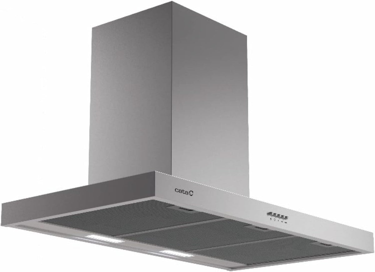CATA Hotte aspirante, 69 dB, éclairage LED, acier inoxydable, 90 cm, 3 niveaux, 270 W, 125 mm, 637 m3/h
