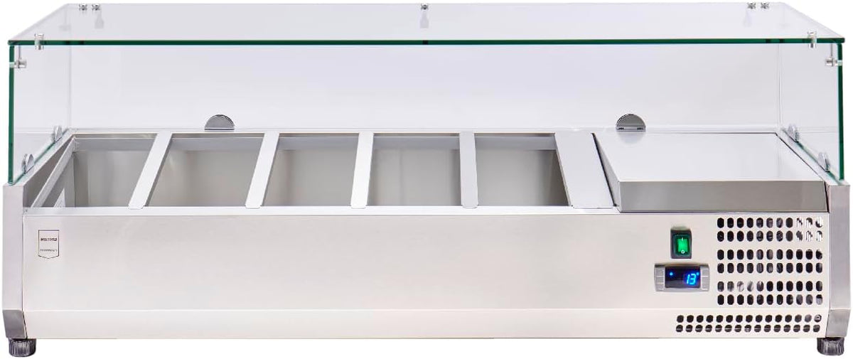 METRO Professional GHS1120 Réfrigérateur de présentation, 120, 5 × 46 × 39, 5 cm, réglable, acier inoxydable, 40 l, 180 W, 2, 5 cm
