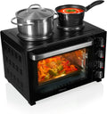 Tristar Mini four, mini-cuisine compacte pour repas complets, 35 L, Four à convection avec 2 plaques de cuisson, corps en acier