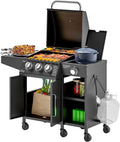 Outsunny Barbecue à gaz, 9.5 KW, 3 brûleurs, 9.5 KW Output, fonction gril