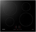 Plaque de cuisson Samsung, 59 × 52 cm, verre, 7200 W, 9 niveaux, 4 foyers, 52 centimeters, Noir, Zone plaque à induction, Verre trempé