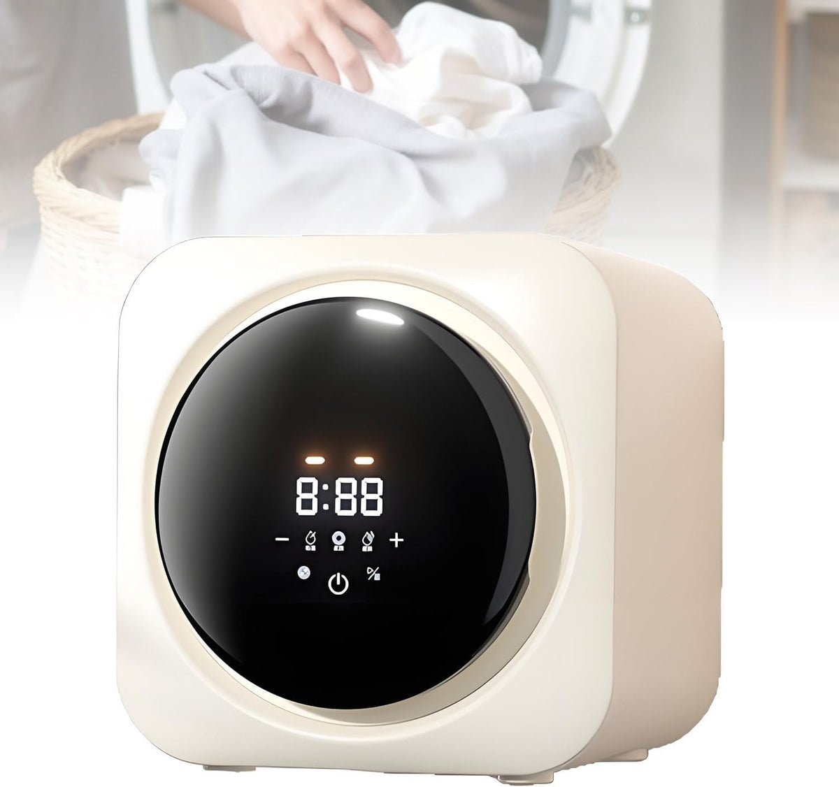 UORDBY Lave-linge séchant, 5 kg, Petit modèle portable à Chargement Frontal avec Panneau de Commande LCD, acier inoxydable, 45 dB