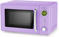 emerio Four micro-ondes, éclairage LED, verre, 700 W, 25, 6 × 45, 1 × 32, 7 cm, 24, 50 cm, 5 niveaux, Micro-ondes violet 700 W, MW-112141, 20 litres